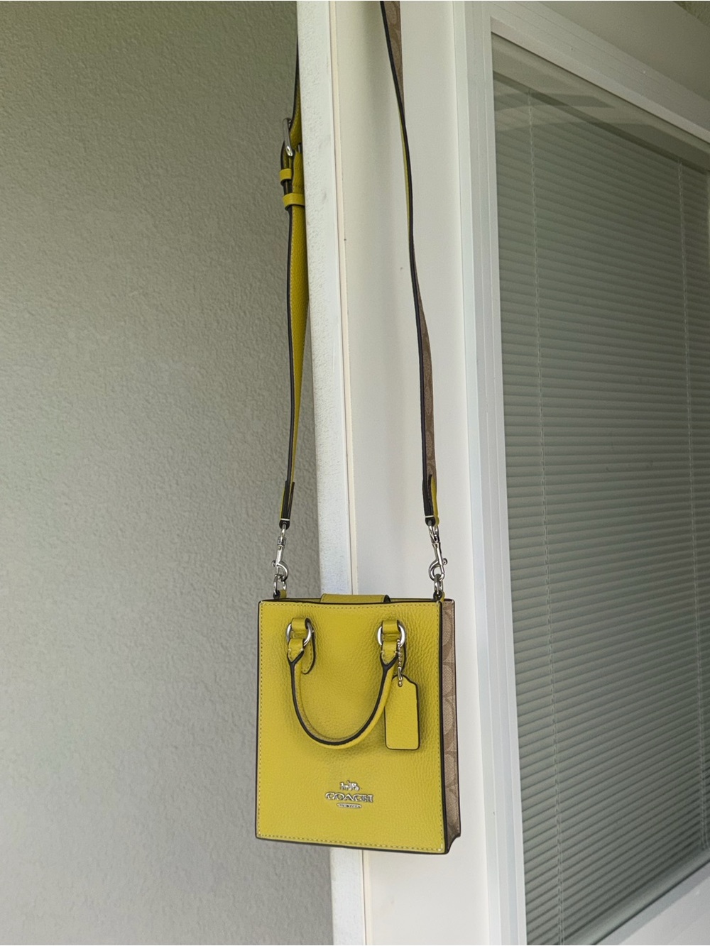 Coach North South Mini Tote with signature canvas